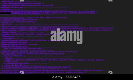 Purple screen coding hacker concept animation with glitch. Programming ...