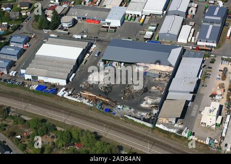 Efringen-Kirchen, fire site on the premises of a recycling company in an industrial estate Stock Photo