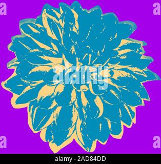 Cornflower picture over purple background in pop art style Stock Photo