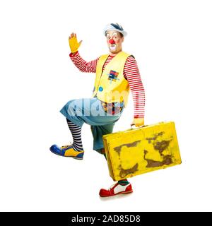 A funny clown with smiling joyful expression Stock Photo