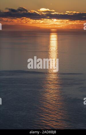 Evening sun, Arctic Ocean, Soeroeya Island, Finnmark, Norway Stock Photo