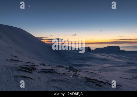 Dusk, Soeroeya Island, Finnmark, Norway Stock Photo