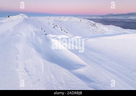 Dusk, Soeroeya Island, Finnmark, Norway Stock Photo