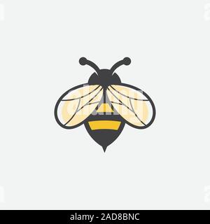 Bee icon logo design inspiraiton, Unique Geometric Bee Logo Symbol Vector Design Illustration, honey bee vector icon Stock Vector