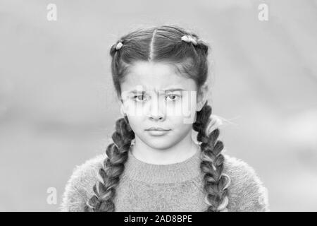 Fancy Look Braided Cutie Little Girl With Cute Braids Close Up