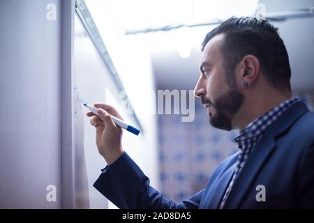 successful Businessman giving presentations at conference room Stock Photo