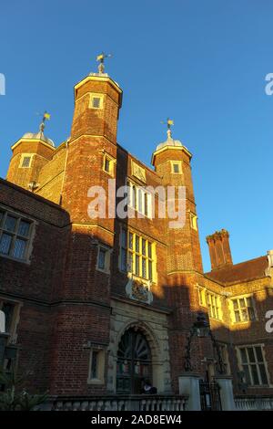 Abbot's Hospital, a landmark charitable almshouse historical building in High Street, Guildford, the county town of Surrey, southeast England, UK Stock Photo