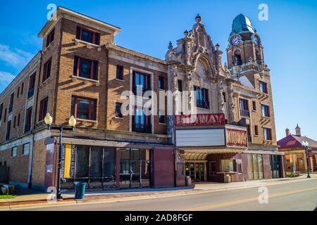 A movie house equipped with Moller pipe organ in Rockford Stock Photo