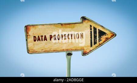 Street Sign DATA PROTECTION Stock Photo
