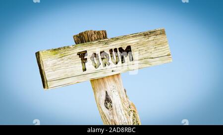 Street Sign to Forum Stock Photo