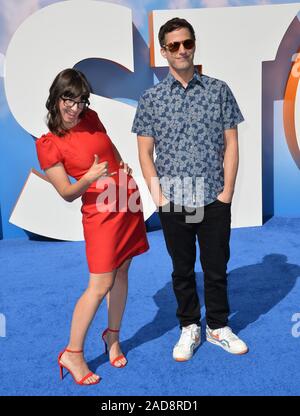 LOS ANGELES, CA. September 17, 2016: Actor Andy Samberg & actress Katie Crown at the world premiere of 'Storks' at the Regency Village Theatre, Westwood. © 2016 Paul Smith / Featureflash Stock Photo