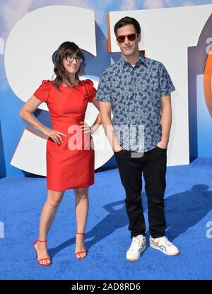 LOS ANGELES, CA. September 17, 2016: Actor Andy Samberg & actress Katie Crown at the world premiere of 'Storks' at the Regency Village Theatre, Westwood. © 2016 Paul Smith / Featureflash Stock Photo