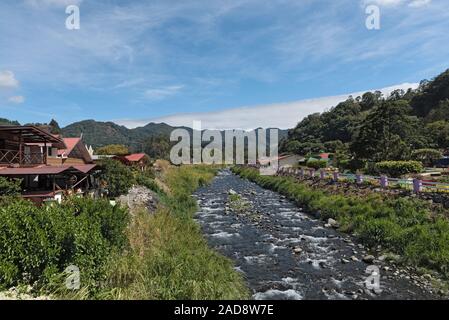 on the bank of the caldera brook in boquete is the seat of the flower and coffee fair panama Stock Photo