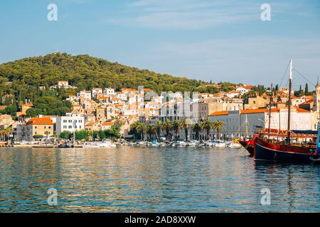 Adriatic sea and Riva street in Split, Croatia Stock Photo