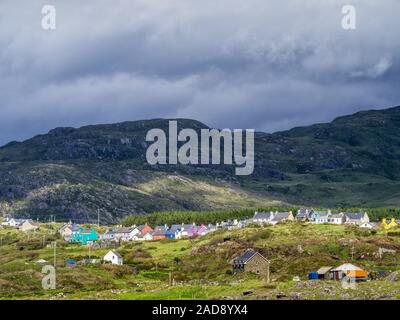 Colourful village of Eyeries at County Kerry in Ireland Stock Photo