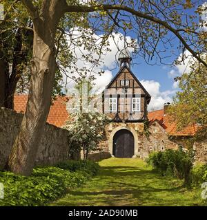 Gatehouse from 1672, Stockhausen Estate, Luebbecke, East Westphalia, Germany, Europe Stock Photo