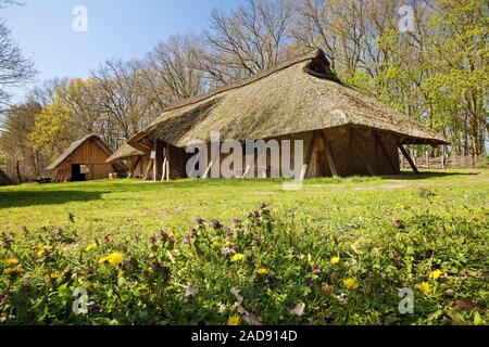 reflica of the garden of farmstead Sachsenhof, Greven, North Rhine-Westphalia, Germany, Europe Stock Photo