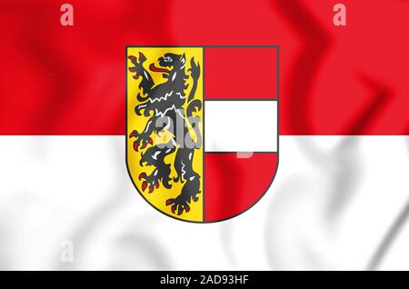 3D Flag of Salzburg, Austria. 3D Illustration. Stock Photo