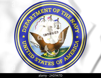 3D Seal of the United States Department of the Navy. 3D Illustration. Stock Photo