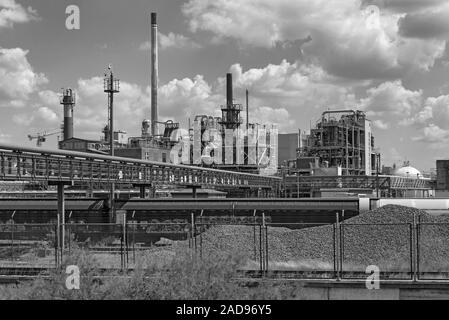 Factory building in an industrial park in Frankfurt-Hoechst, Germany Stock Photo