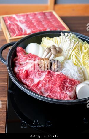 beef Sukiyaki set Stock Photo