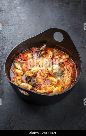 Traditional French Corsican fish stew with prawns Stock Photo