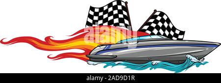 Boat Graphics, Stripe Vinyl Ready vector illustratio Stock Vector