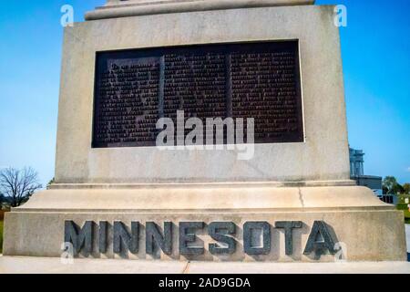 The Sacrifice of the 1st Minnesota monument in Gettysburg, Pennsylvania Stock Photo