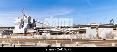 Construction sand gravel warehouse Stock Photo