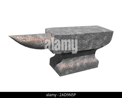 steel anvil in workshop Stock Photo