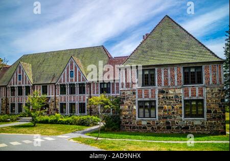 A welcoming area at the entry point of Acadia National Park, Maine Stock Photo