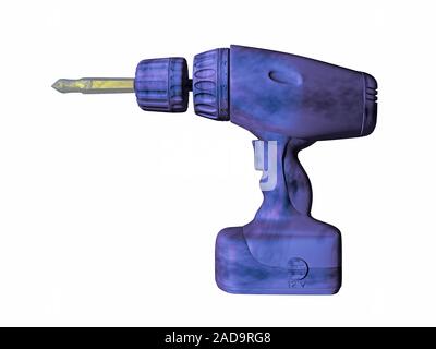 blue cordless screwdriver Stock Photo
