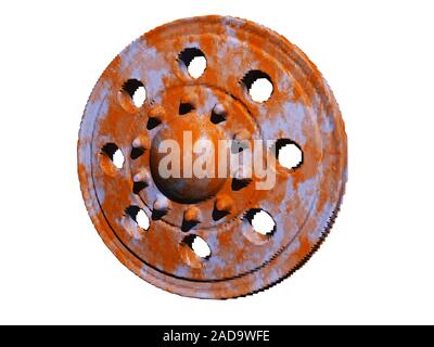 old rusty brake disc Stock Photo