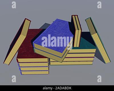 Books stack with different books Stock Photo