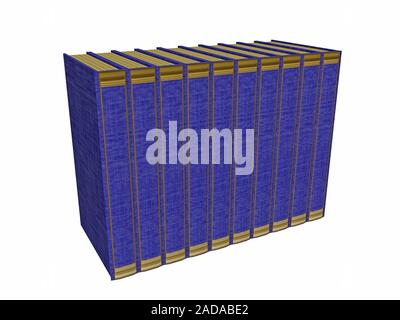 blue books on the shelf Stock Photo