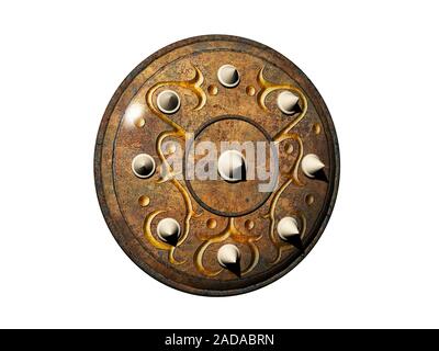 metallic shield of a fighter Stock Photo