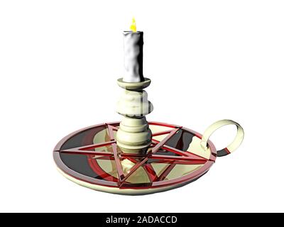 Pentagram candle for rituals Stock Photo