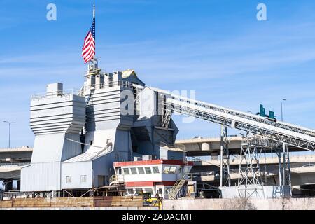 Construction sand gravel warehouse Stock Photo
