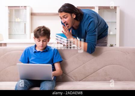 Concept of dangerous habits by children Stock Photo