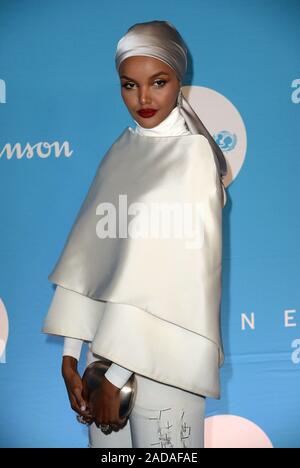 New York, NY, USA. 3rd Dec, 2019. Halima Aden at arrivals for 15th Annual UNICEF Snowflake Ball, The Atrium, New York, NY December 3, 2019. Credit: Kristin Callahan/Everett Collection/Alamy Live News Stock Photo