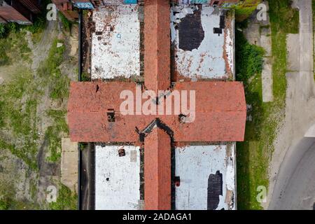 View of Abandoned portions of Pilgrim Psychiatric Center in Brentwood, New York on Long Island. Stock Photo