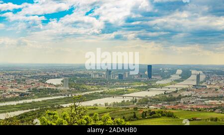 View from Kahlenberg hill on vienna cityscape. Tourist spot Stock Photo