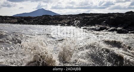 rapid glacier stream Kreppa in volcanic landscape, Highlands, Iceland, Europe Stock Photo