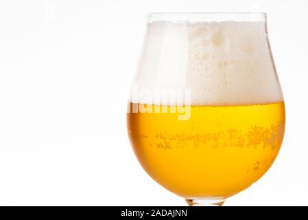 Glass of beer on white background Stock Photo