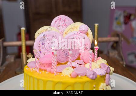 Candy bar. A big cake and sweets on the table Stock Photo