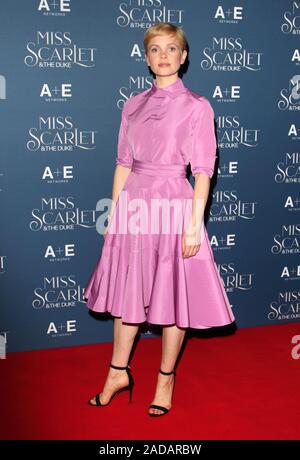 London, UK. 03rd Dec, 2019. Kate Phillips attends the Miss Scarlet and the Duke World Premiere TV screening at the St. Pancras Renaissance Hotel in London. Credit: SOPA Images Limited/Alamy Live News Stock Photo