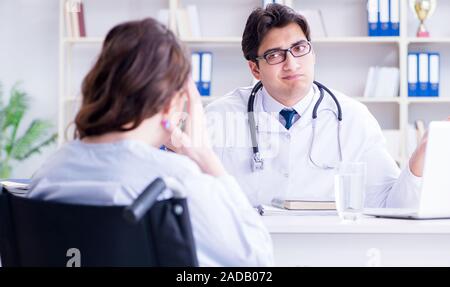 Doctor sharing discouraging lab test results to patient Stock Photo