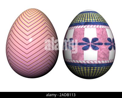 Easter eggs with colorful painting Stock Photo