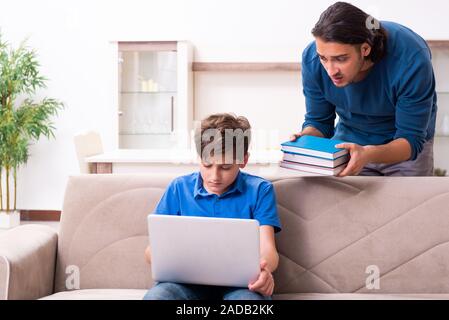 Concept of dangerous habits by children Stock Photo