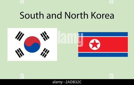 Korea Flag. National flag of South, North Korea. Vector illustration. Stock Vector